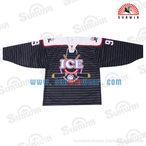 Custom-made sublimation printed polyester ice hockey jersey wholesale